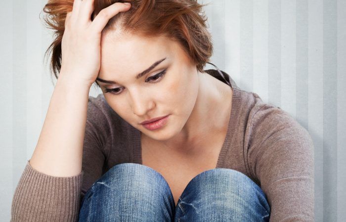 woman with anxiety and depression people crying
