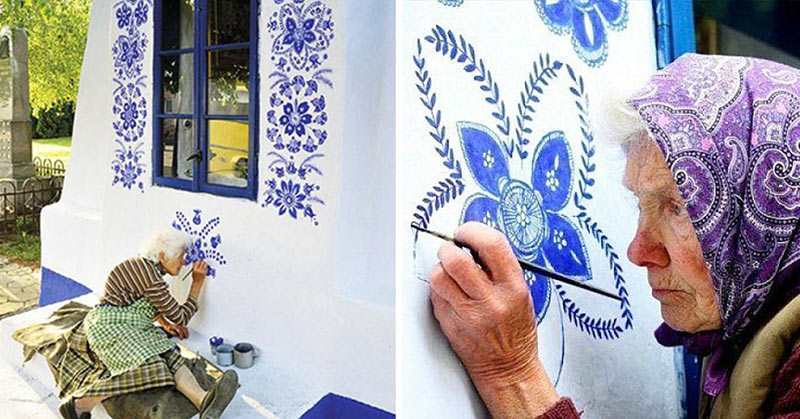 90-Year-Old Czech Grandma Turns Small Village into Her Art Gallery by Hand-Painting Flowers on Its Houses