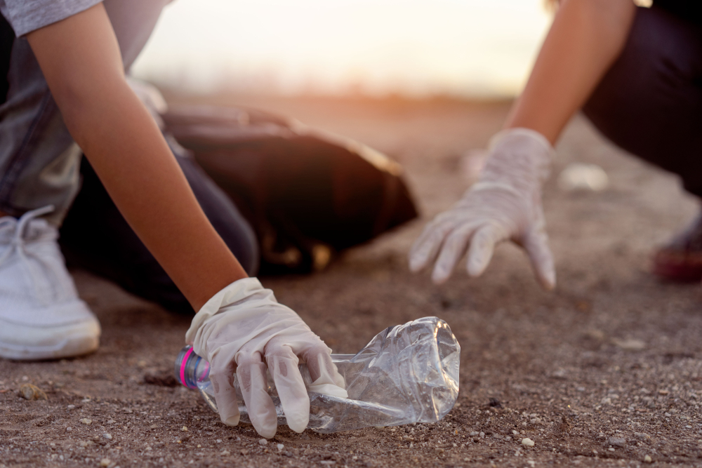 Environment concept.Diverse Group of People Picking Up Trash in The Park Volunteer Community Service.Save earth