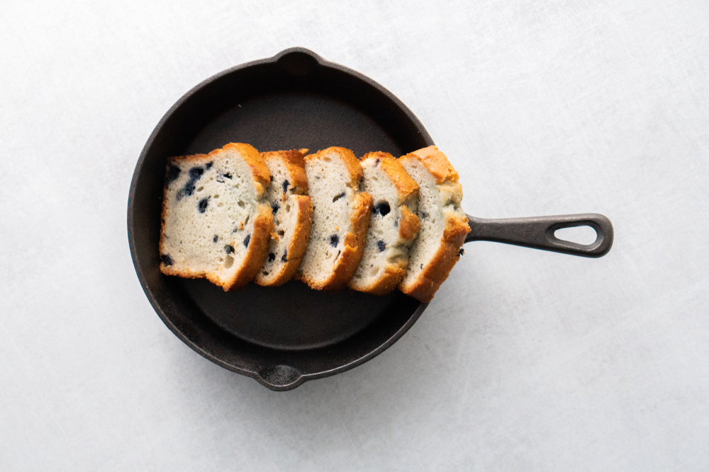 Blueberry muffin loaf bread cake sliced