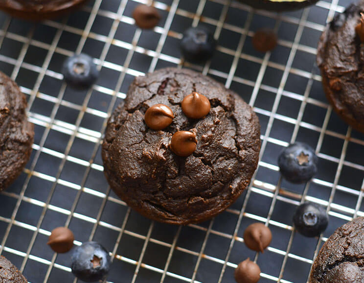 Chocolate avocado blueberry muffin
