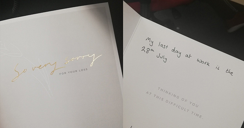 A Call Center Worker Resigns From His Job With A ‘Sorry For Your Loss’ Card