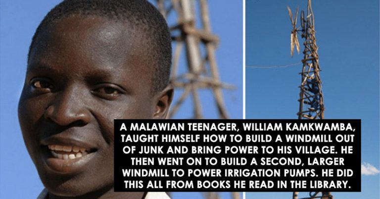Malawian Teen Taught Himself How To Build A Windmill From Junk, Brought Power To His Village, ALL Learned From Library Books! - Featured image