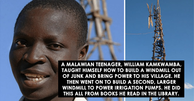 Malawian Teen Taught Himself How To Build A Windmill From Junk, Brought Power To His Village, ALL Learned From Library Books!