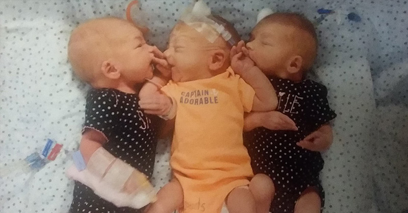 Woman Who Thought She was Having Kidney Stone Pain Unexpectedly Gives Birth to Triplets