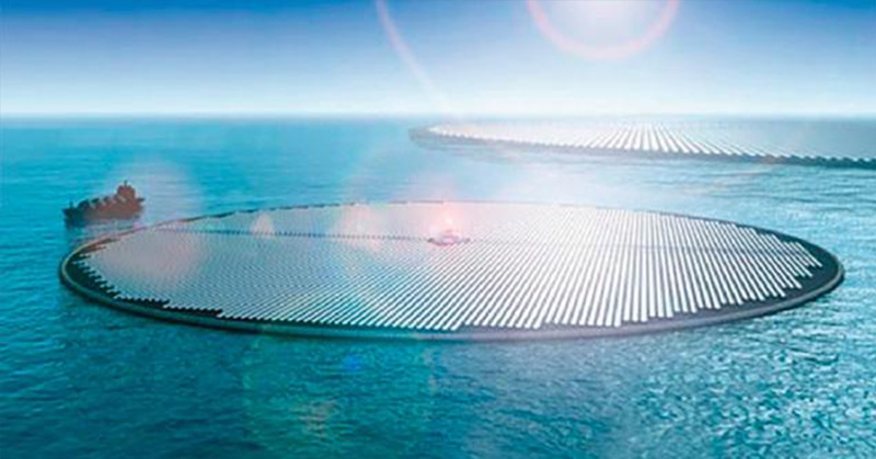 Enormous Floating Solar Farms Can Extract Carbon Dioxide from Seawater to Replace Fossil Fuels