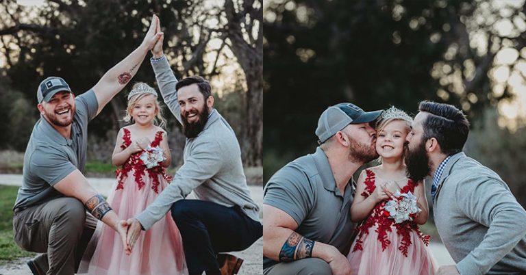 Amazing Photos as Dad and Stepdad Bond over Mutual Love for Daughter - Featured image