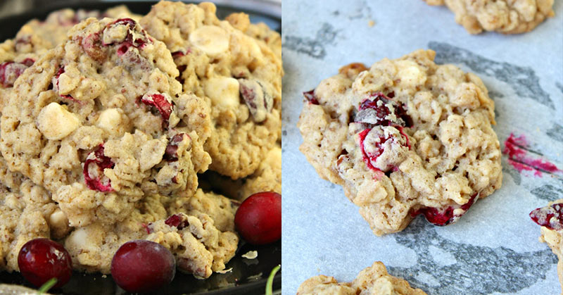 White Chocolate Oatmeal Cranberry Cookies (Gluten-free & Vegan Options)