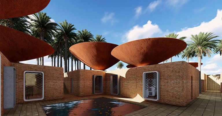 Bowl-Shaped Roofs Collect Rainwater and Cool House - Featured image