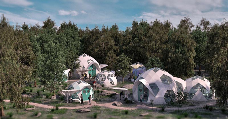 Carbon-Neutral Bioceramic Geodesic Dome Homes Last 500 Years And Don’t Burn Or Rust