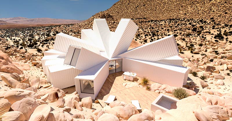 This shipping container design is now being built as a home in the California desert. - Featured image