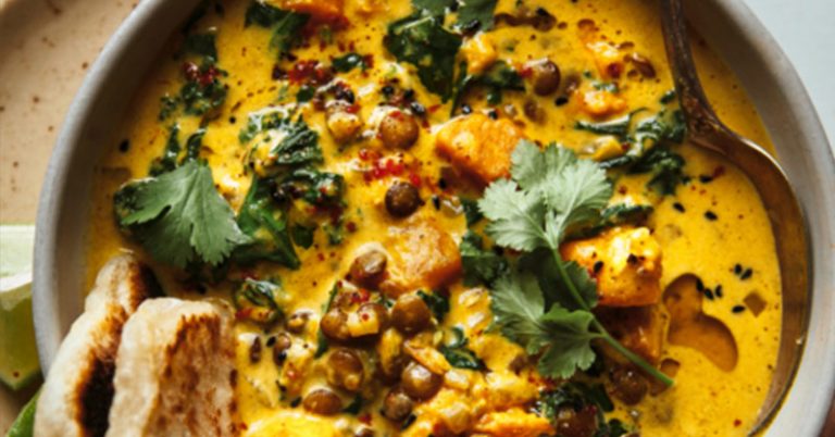 Ginger Sweet Potato and Coconut Milk Stew with Lentils & Kale - Featured image