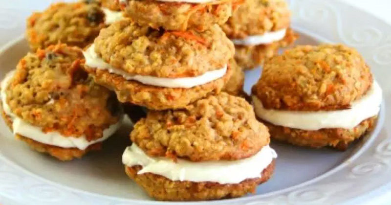 Carrot Cake Sandwich Cookies With Cream Cheese Frosting (Vegan and Gluten-free Options)