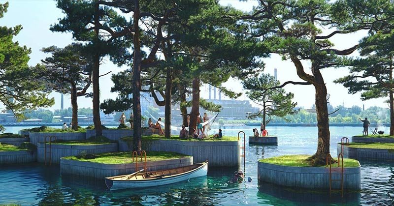 Floating islands bring a new type of public park to Copenhagen