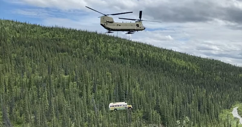 Alaska’s ‘Into the Wild’ Bus, Known as a Deadly Tourist Lure, has been Removed by Air