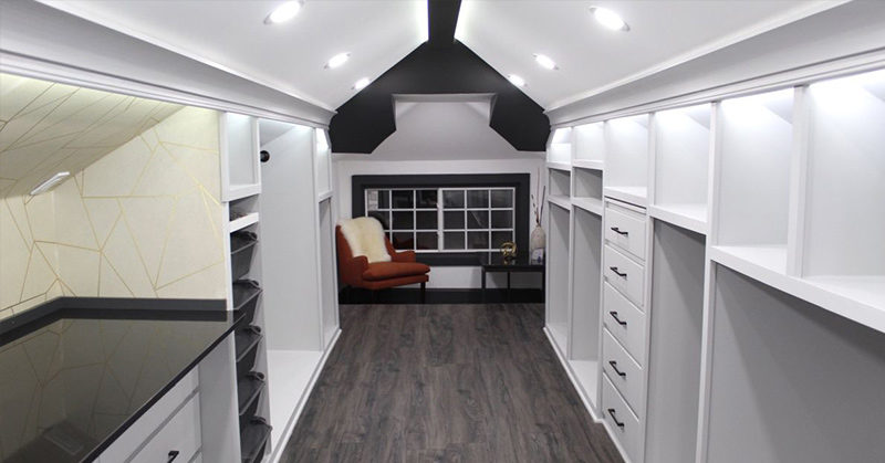 Man Transformed Unfinished Attic into Dream Closet for His Wife
