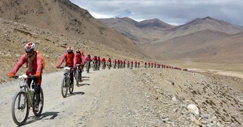 Hundreds of nuns trained in Kung Fu biked the Himalayas to oppose human trafficking