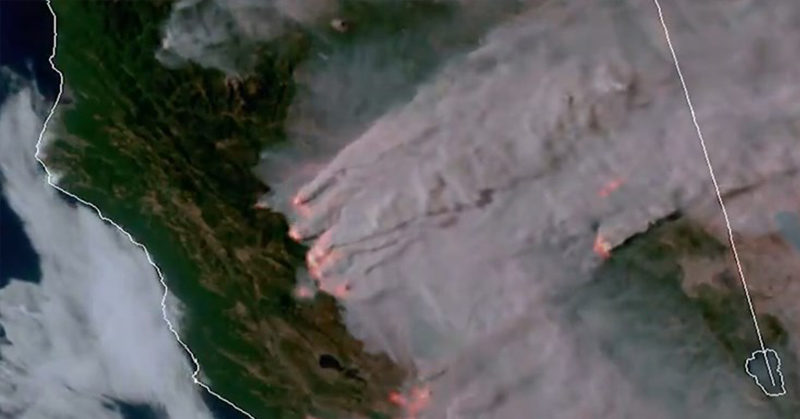 California looks like a nightmare from space right now