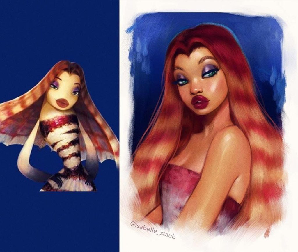 Disney animals as humans Lola from Shark Tale