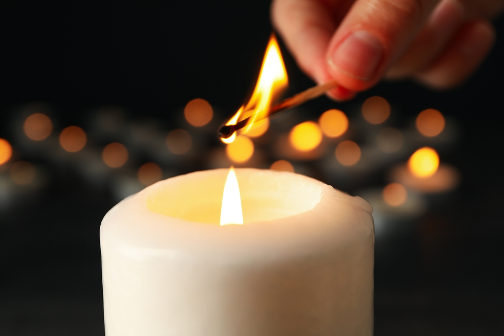 Concept of sadness and sorrow - sorrow candles