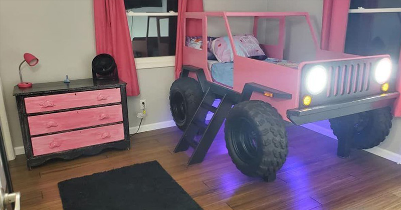 This Dad Built A Jeep Bed For His Daughter and Now I Want One - Featured image