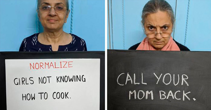 Mom Goes Viral After Son Convinces Her To Put Her Worldly Wisdom On Signs