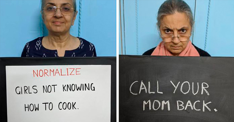 Mom Goes Viral After Son Convinces Her To Put Her Worldly Wisdom On Signs - Featured image