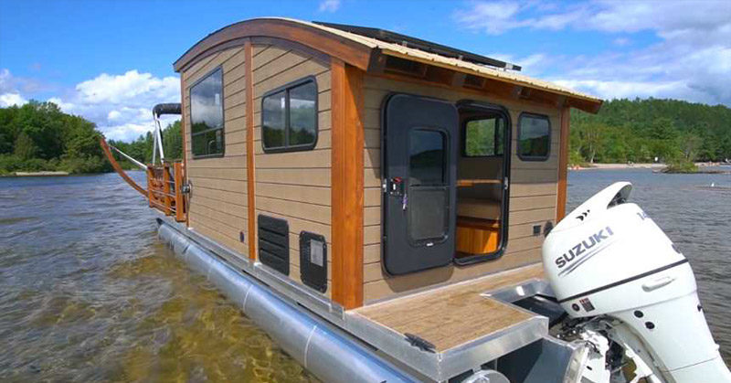 Hand-Built And Off-Grid Ready Incredible Tiny House Boat