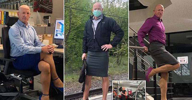 Straight, happily married father has been wearing a skirt and high heels in public for four years