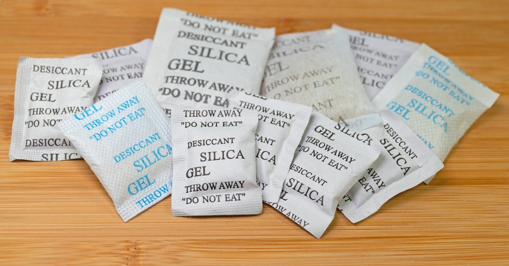 Silica gel, many desiccant bags