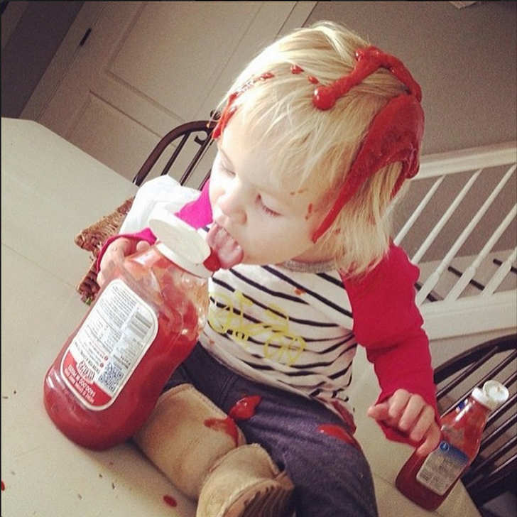 kids make you laugh - tomato sauce