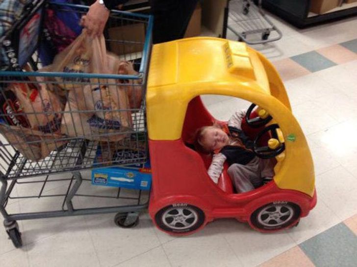 Asleep in the trolley