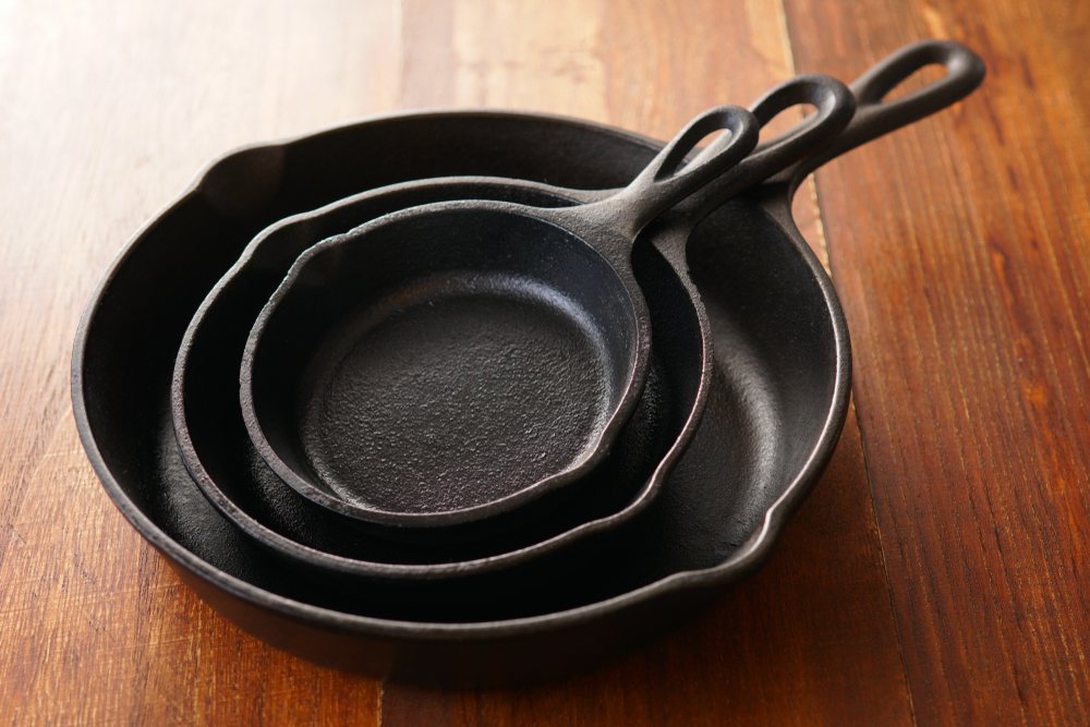 Kitchen tools. Blank Cast-Iron Skillet Pan.