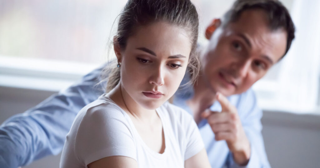 couple have bad difficult relations. arguing