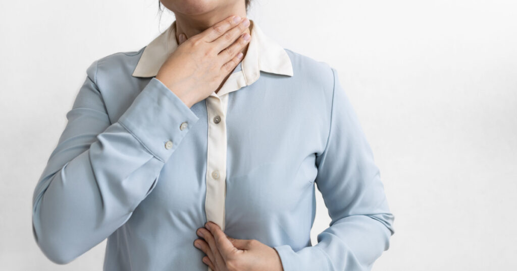 Female patient with gastroesophageal disorders,acid reflux disease,gastritis,indigestion
