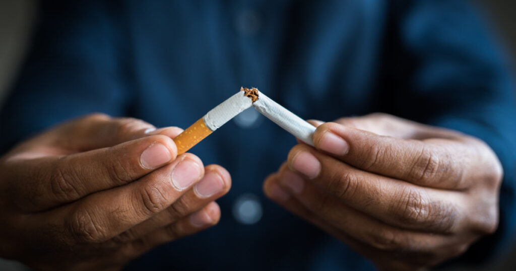 break cigarette in half