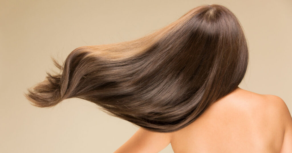Lively hair on a beige background.
