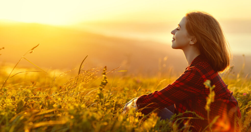woman in field