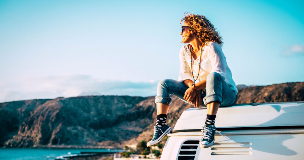 woman looking out to sea