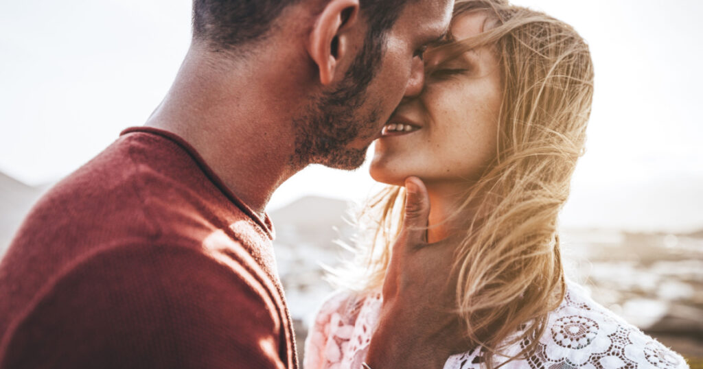 couple in love kissing