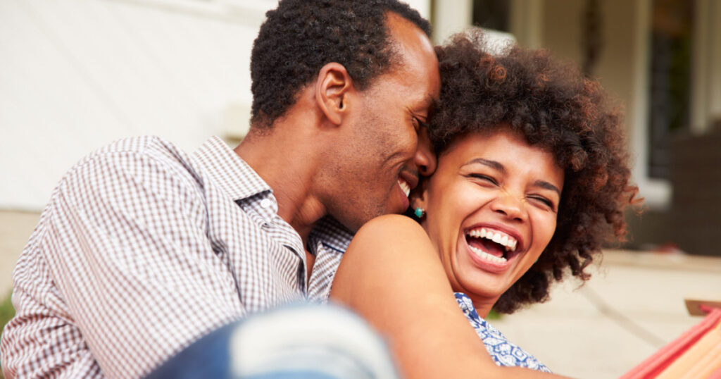 couple laughing