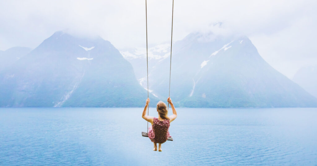 womann on swing