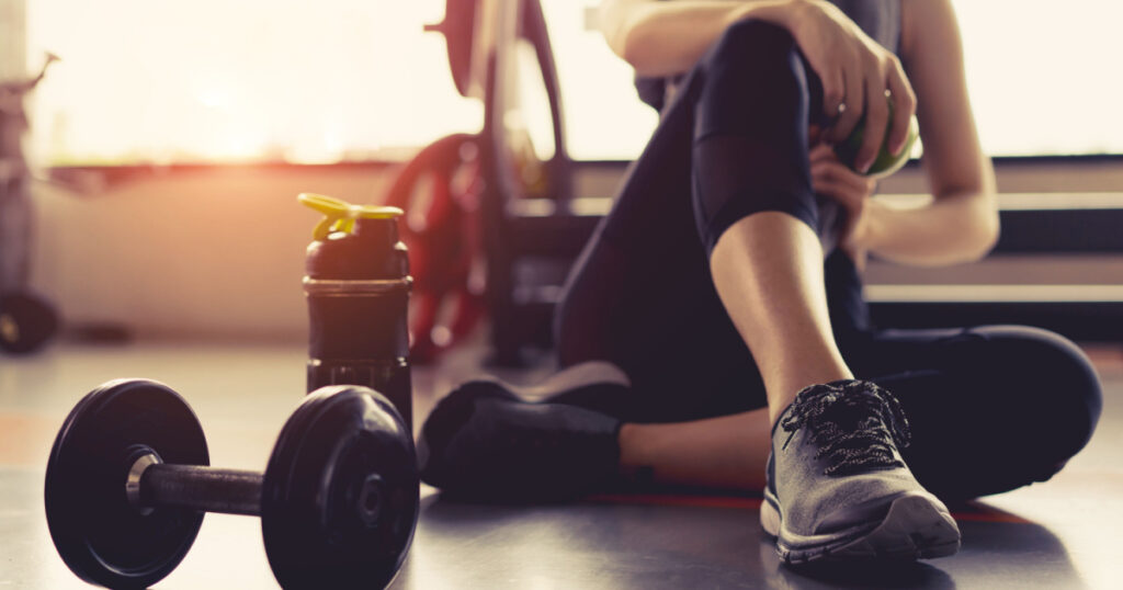 Exercise woman in gym