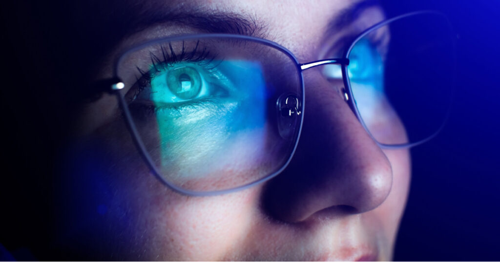 woman looking at screen