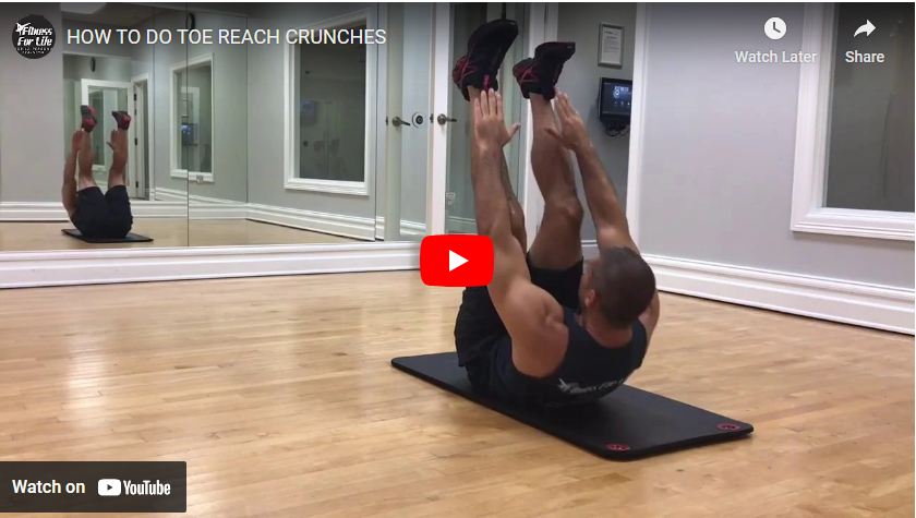 toe reach crunches