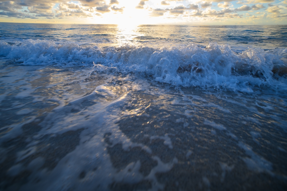 Ocean or sea waves. Ocean waves and beach background. Sea waves. Ocean beach vacation.
