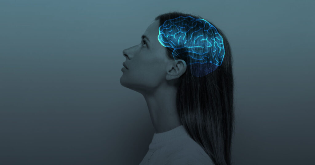 Women's mental health. The concept of the nervous system of the brain. Thought process and psychology. Brain fog, post-covid syndrome, brain aging