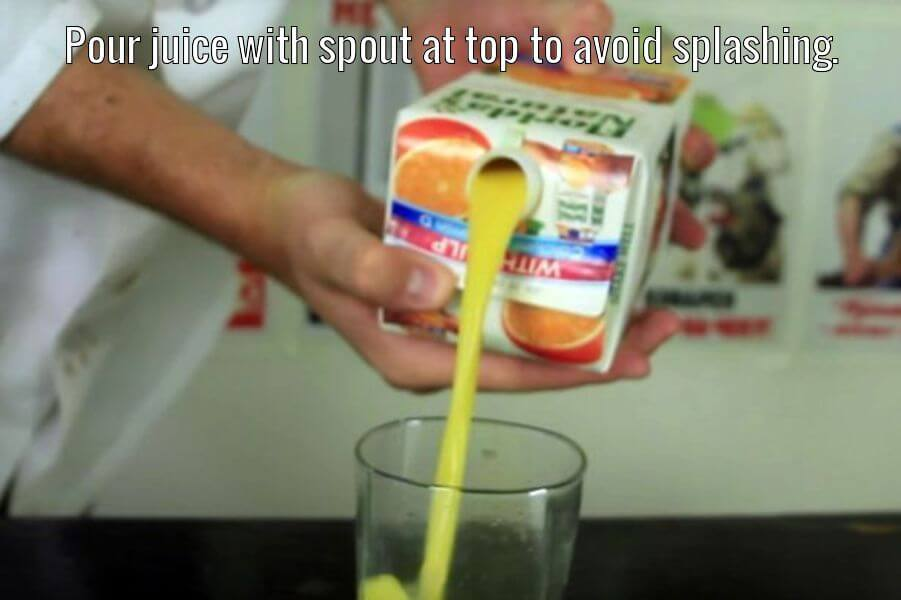 juice box pouring hack