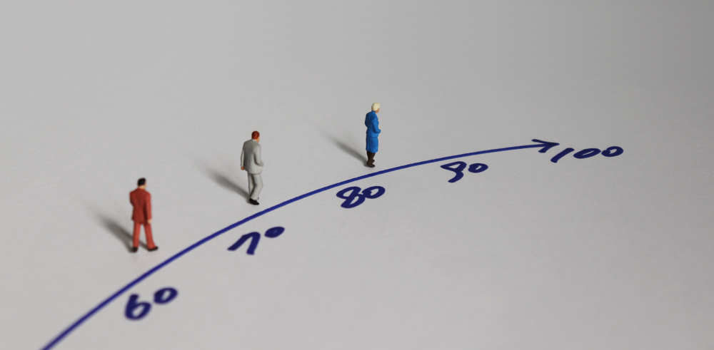 Miniature people and the concept of an aging society.
