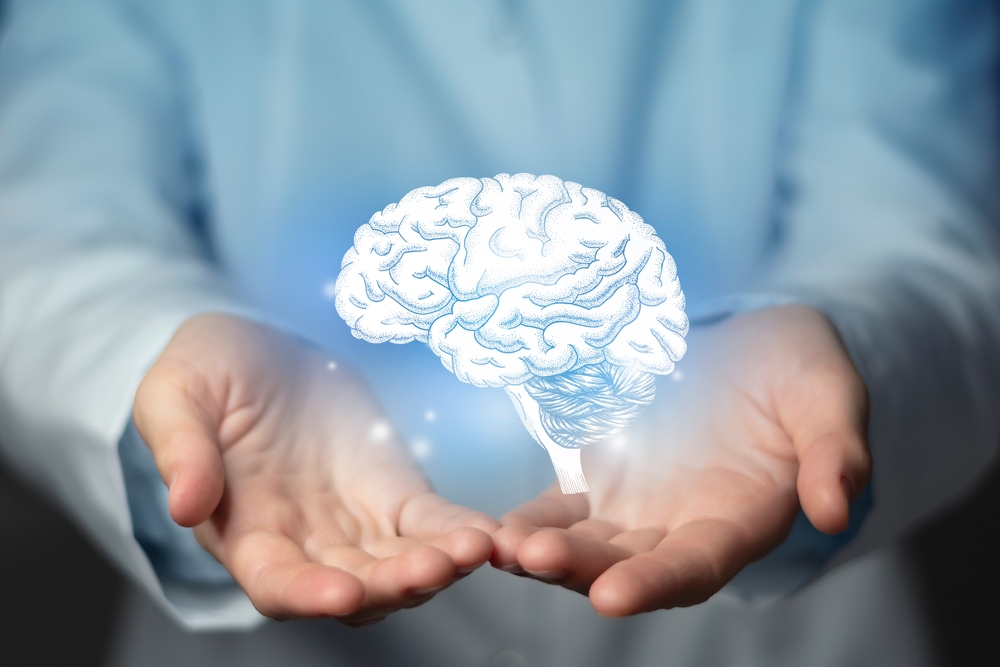 Brain issues medical concept. Photo of female doctor, empty space.